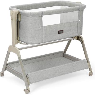 Ezebaby Baby Bassinet Bedside Sleeper, 3-in-1 Rocking Bassinet, Breathable Full-Mesh Baby Crib with 6 Height Adjustable and Lockable Wheels for Newbor