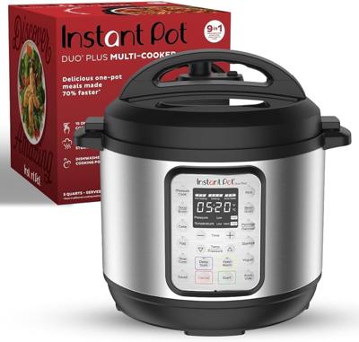 Amazon.com: Instant Pot Duo Plus 9-in-1 Multicooker, Pressure Cooker, Slow Cook, Rice Maker, Steamer, Sauté, Yogurt, Warmer & Sterilizer, Includes App
