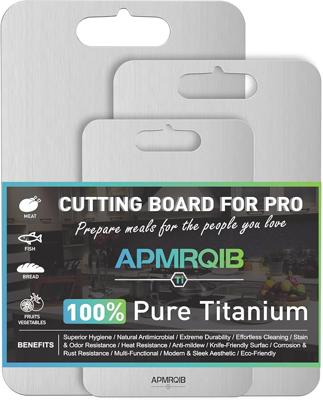 Amazon.com: APMRQIB Titanium Cutting Board Set of 3,100% Pure Titanium Cutting Boards for Kitchen, Double Sided Non Toxic Cutting Board, Ideal Charcut