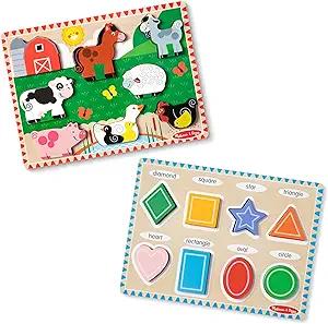 Amazon.com: Melissa & Doug Chunky Puzzle Bundle : Toys & Games