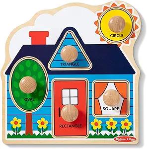 Amazon.com: Melissa & Doug First Shapes Jumbo Knob Puzzle, Wooden Peg Puzzle for Toddlers, Educational Toy for Shape Recognition and Fine Motor Skills