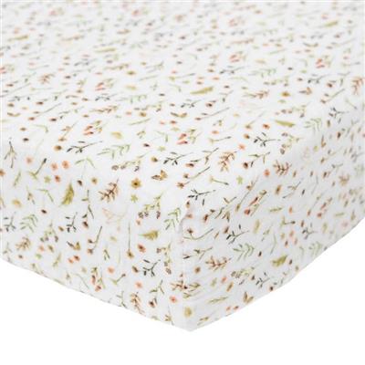 Little Unicorn - Organic Cotton Muslin Crib Sheet | West Coast Kids | Floral Field