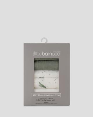 Little Bamboo Baby Muslin Washers 6Pk - Turtle Bay – Little Linen Created