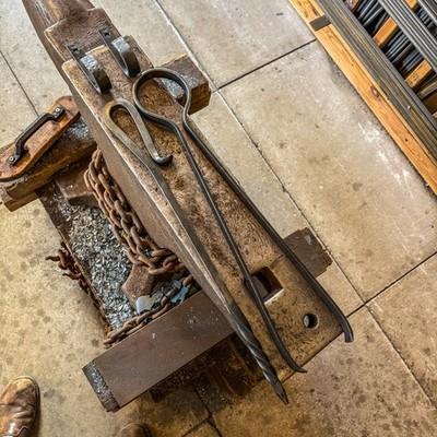 Hand-Forged Fire Poker & tongs set – Blacksmith Made Fireplace Tools | eBay UK