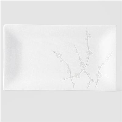 White Blossom rectangular platter 33cm – Made In Japan UK