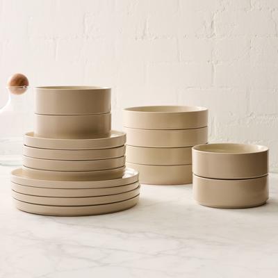 Straight-Sided Stoneware Dinnerware (Set of 16) | West Elm