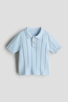 Light blue Knit Polo Shirt for kids | H&M CA