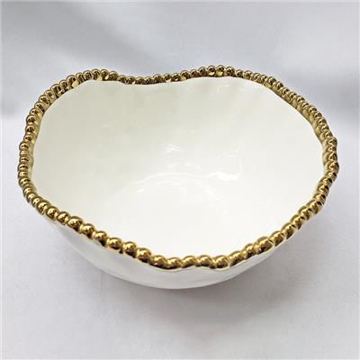 Elegance Gold Bead Salad Bowl