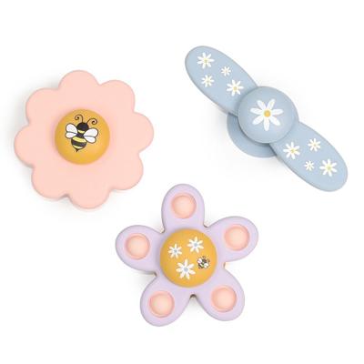 Little Rawr Silicone Suction Spinner 3 Pack Flowers | Baby Bunting AU