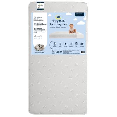 Serta SleepTrue Sparkling Sky 5 Dual-Sided Crib & Toddler Mattress - Sustainably Sourced Fiber Core - Waterproof - Lightweight - GREENGUARD Gold Certi