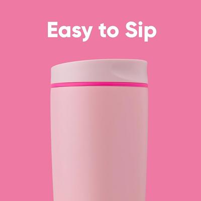 Amazon.com: Owala SmoothSip Slider Insulated Stainless Steel Coffee Tumbler, Reusable Iced Coffee Cup, Hot Coffee Travel Mug, BPA Free 20 oz, Pink (Pu