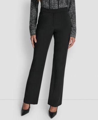 DKNY Womens Modern Fit Flat-Front Trousers - Macys