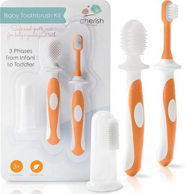 Amazon.com : Cherish Baby Care Baby Toothbrush & Toddler Toothbrush Set (0-2 Years) - BPA-Free & Safety-Tested, 2023 Award Winner, Food-Grade Silicone