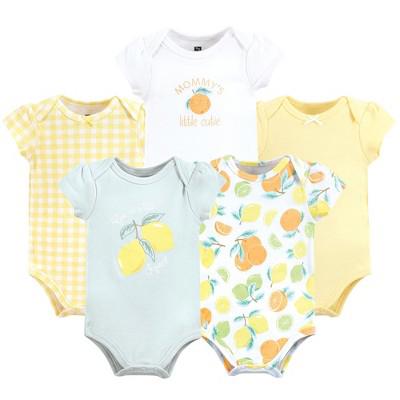 Hudson Baby Infant Girl Cotton Bodysuits, Citrus Mint, 0-3 Months : Target