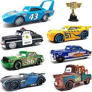 Amazon.com: 8 PCS Car Toys 2 3 Sheriff The King Cruz Movie Car 1:55 Diecast Vehicals Toy Set for Kids Boys : Toys & Games