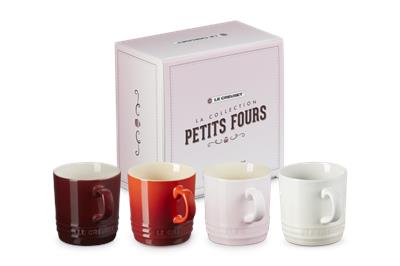 Stoneware Petits Fours Set of 4 Cappuccino Mugs