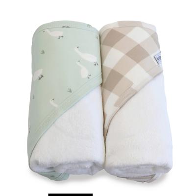 Bubba Blue Provincial Hooded Towel 2 Pack Olive/Taupe | Baby Bunting AU