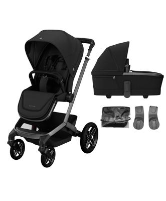 Maxi-Cosi Fame Pushchair & Carrycot - Black with Black Wheels – Mamas & Papas UK