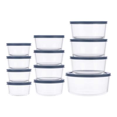 Vida by PADERNO Round Glass Food Storage Container Set with Lids, 24-pc