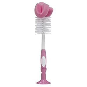 Amazon.com: Dr. Browns Reusable Sponge Baby Bottle Cleaning Brush with Suction Cup Stand, Scrubber and Nipple Cleaner, Pink 1-Pack : Baby