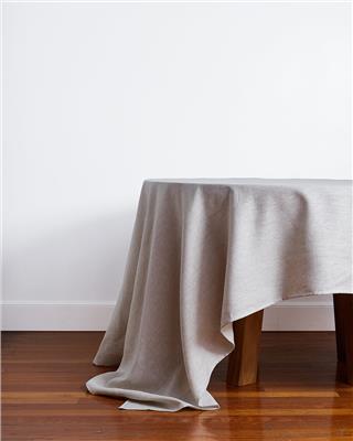 Medium - 100% French Flax Linen Tablecloth - Oatmeal | Bed Threads