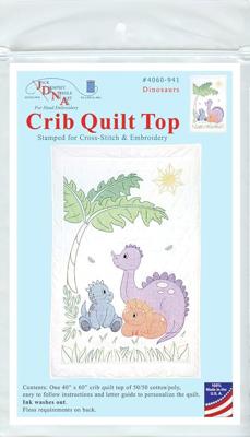 Amazon.com: Jack Dempsey Needle Art - Dinosaurs Crib Quilt Top,white,40 x 60 : Baby