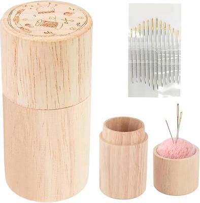 Amazon.com: TECHPLUS Pin Cushion - Wooden Sewing Needle Holder Pincushion- Portable Pin Holder with 12 Embroidery Needles - for Stitching, Hand Crafts