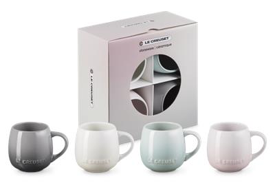 Stoneware Coupe Set of 4 Mugs