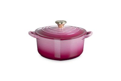 Le Creuset Cast Iron Classic Heart Casserole with Light Gold Heart Knob 20cm Berry