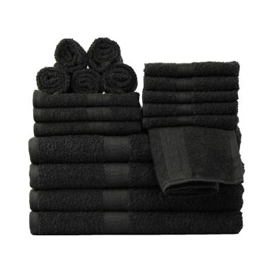 Mainstays 18-Piece Cotton Towel Set Black including Bath, Hand, and Washcloths - Walmart.com