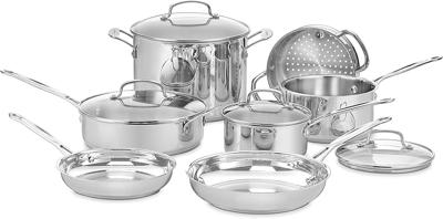 Amazon.com: Cuisinart Chef’s Classic 11-Piece Stainless Steel Pots and Pans Set, Cookware Set Compatible with Induction, Electric, Gas Cooktops, Alumi