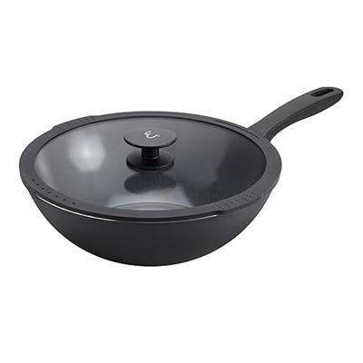 Amazon.com: HENCKELS x EMERIL Lagasse Nola 11-inch Nonstick Wok with Lid, Heavy-Gauge Aluminum for Fast, Even Heat Cooking, Made in Italy, Black: Home