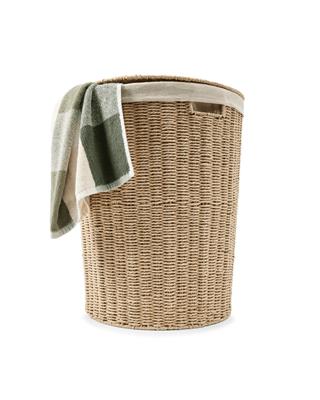 Round Paper Rope Hamper with Lid - Beige - Kmart