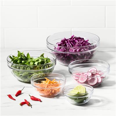 Kitchen Pro Mixwell Tempered Glass Mixing Bowl Set 5pc | Kitchen Warehouse