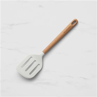 Kitchen Pro Core Silicone Beechwood Slotted Turner Cool Grey | Kitchen Warehouse