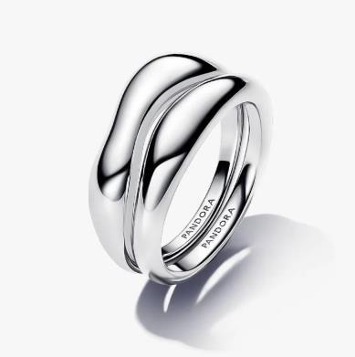 Organically Shaped Stacking Rings | Sterling silver | Pandora Canada