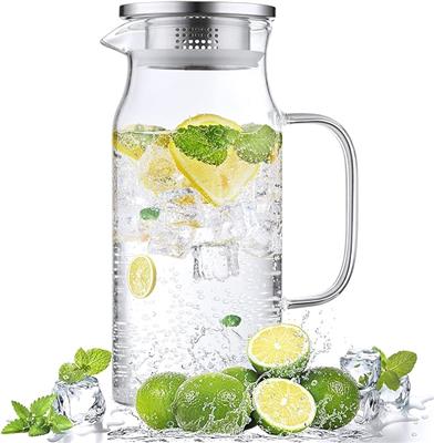Glass Pitcher with Lid