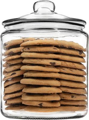 Amazon.com: 1 Gallon Glass Cookie Jar with Lid – Glass Jar with Lid - Airtight Food Storage Container for Cookies, Candy, Flour, Dog Treats – Clear La