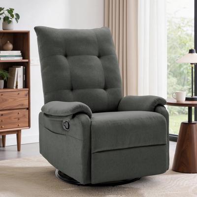 GEEYOO 360°Swivel Rocker Recliner Chair for Adults with Side Pockets,Small Recliner Chair for Small Spaces,Modern Swivel Glider Recliner for Living Ro