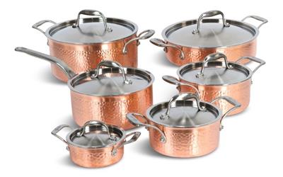 Lagostina Artiste-Clad Copper Cookware Set  & Oven Safe, 12-pc
