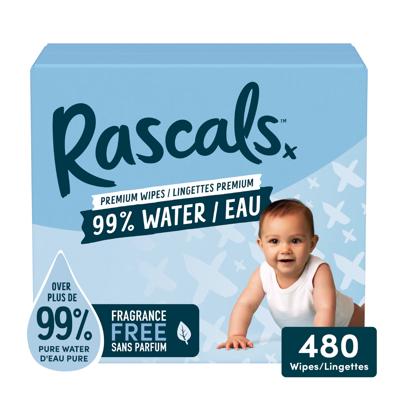 Rascals 99% Water Premium Wipes, Multipack, 480 Count, for Sensitive Skin - Walmart.ca