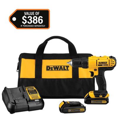 DEWALT 20V MAX Cordless 1/2 in. Drill/Driver, (2) 20V 1.3Ah Batteries, Charger and Bag DCD771C2 - The Home Depot