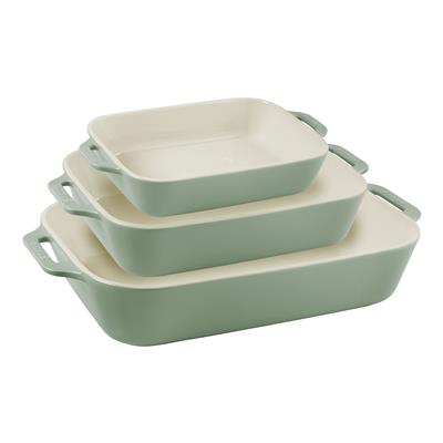Staub Ceramique Rectangular Baking Dish Set Eucalyptus 3 Piece | ZWILLING.COM