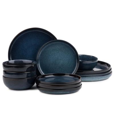 Thyme & Table 12-Piece Stoneware Dinnerware Set, Atlantic Blue - Walmart.ca