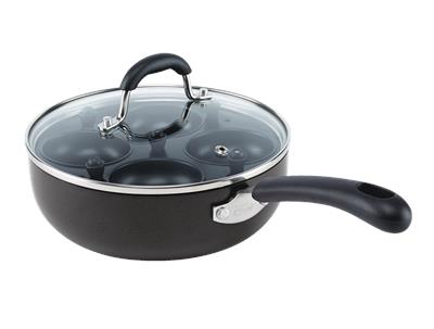 MASTER Chef Egg Poacher w/ Glass Lid, PFOA Free, 4-Cups