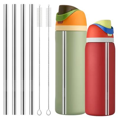 XZESH Metal Straw Replacement for Owala Water Bottle 24 oz 32 oz Accessories, With 2 Straw Cleaner, Reusable Stainless Steel Straws Compatible With Ow