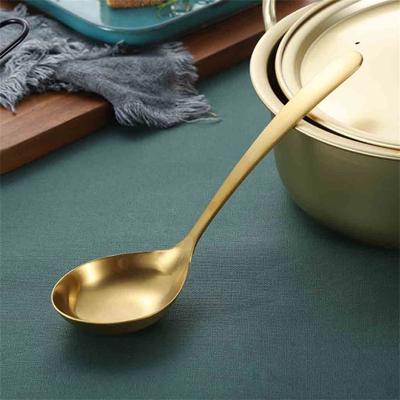 Gold Ladle, Stainless Steel Kitchen Ladle With Gold Plating, Soup Ladle, Cooking Ladle, Metal Soup Spoon For Cooking, Dishwasher Safe, Easy to Clean,