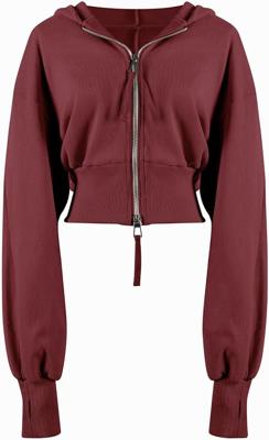 Arssm Cropped Hoodie Women Zip Up Long Sleeve Sweatshirts Casual Fashion Hooded Workout Jacket Crop Top(Wine-M) at Amazon Women’s Clothing store