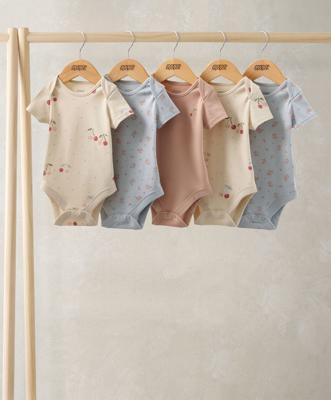 Cherries Short Sleeve Bodysuits (Pack of 5) – Mamas & Papas UK