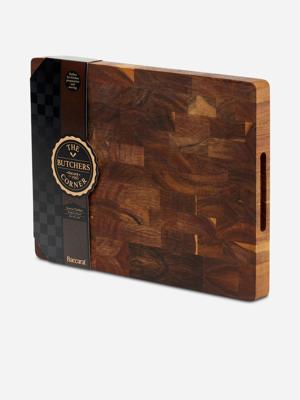Baccarat Butchers Corner Acacia Timber End Grain Cutting Board 38cm | Bash